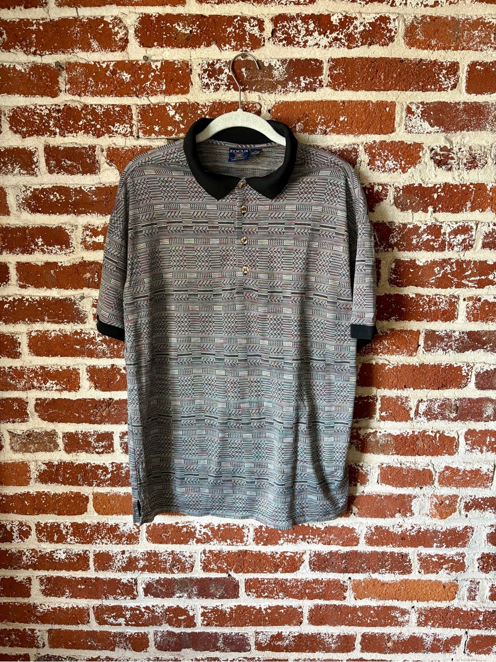 Y2K / 90s Vintage Focus Golf Made in Italy Brown Polo
